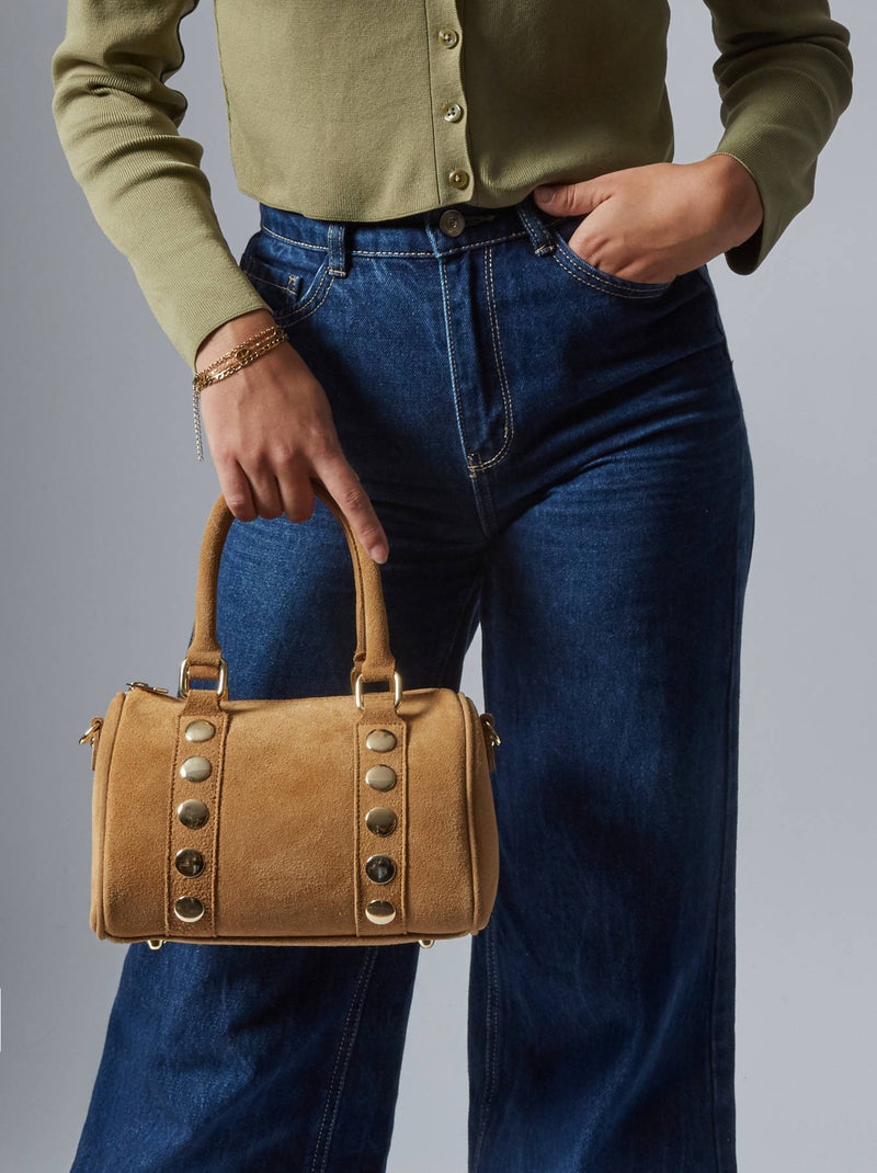 Sac À Main Velvet Cuir Milano Cuir De Vachette Marron tabac - Kiabi