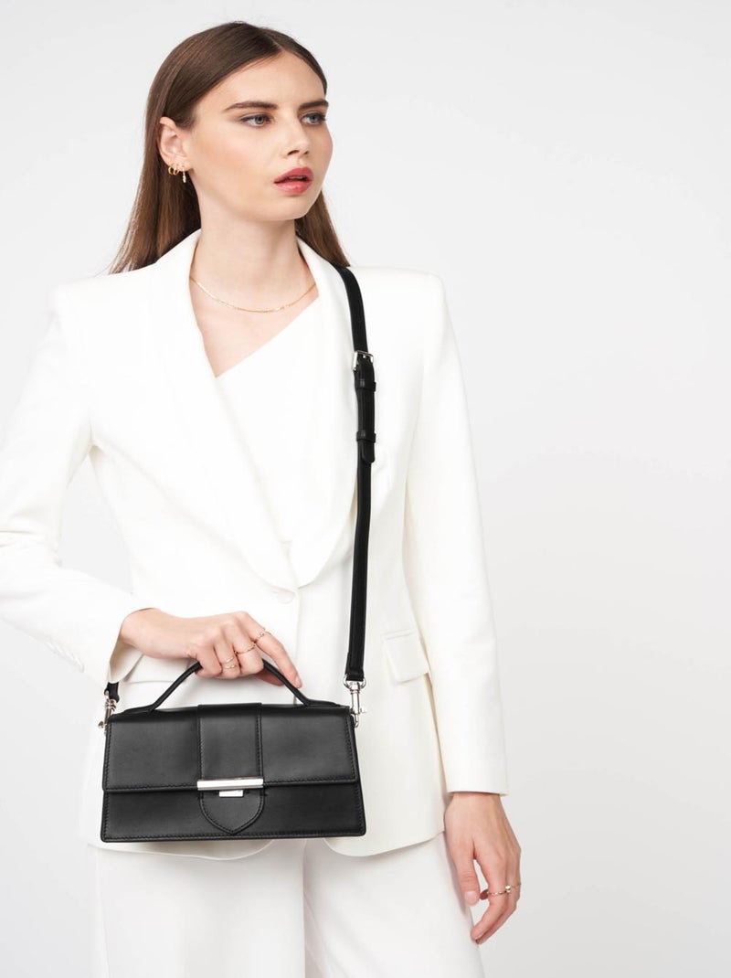 Sac à rabat avec fermoir Paris Ily Lancaster Noir - Kiabi