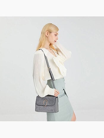 Sac à rabat boucle métallique carrée 22x16x9,5 cm - miss lulu
