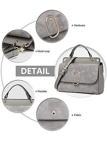 Sac à rabat boucle métallique carrée 22x16x9,5 cm - miss lulu