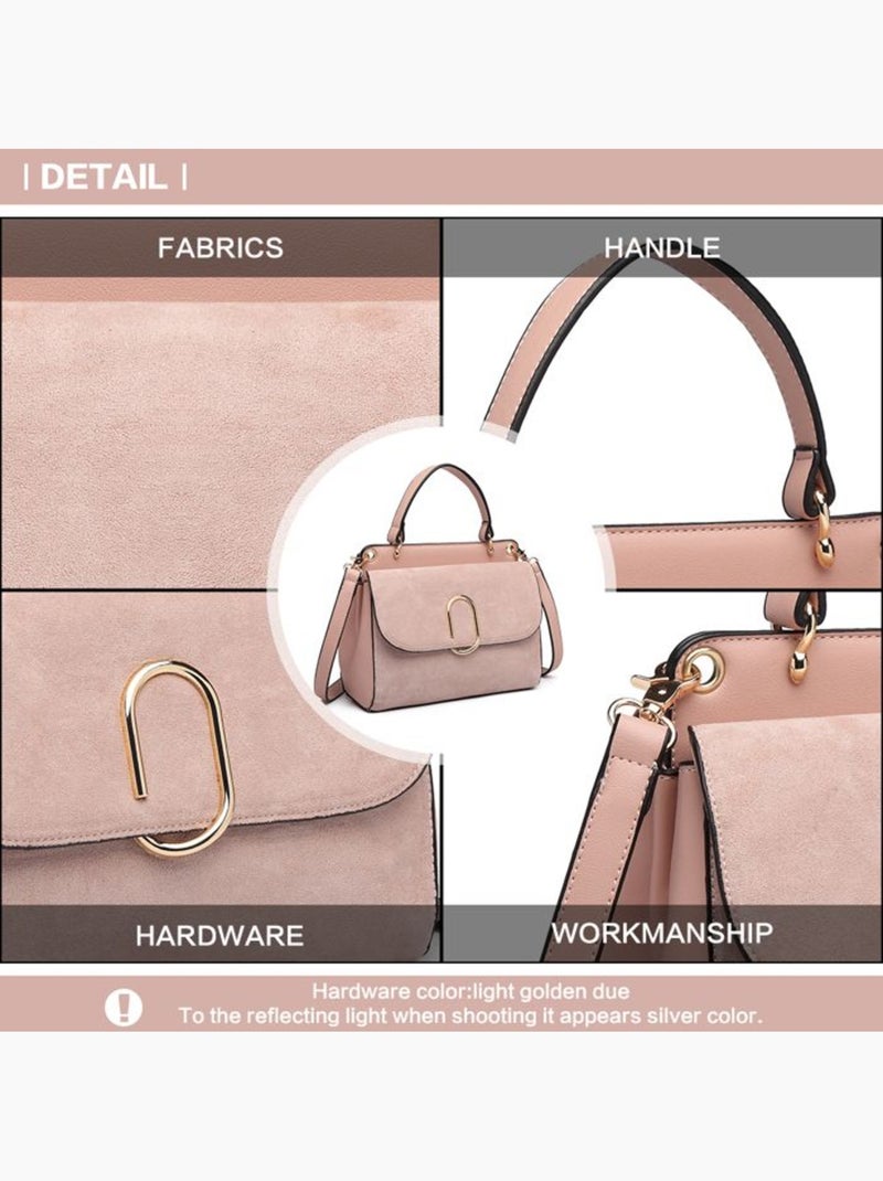 Sac à rabat boucle métallique carrée 22x16x9,5 cm - miss lulu Rose - Kiabi