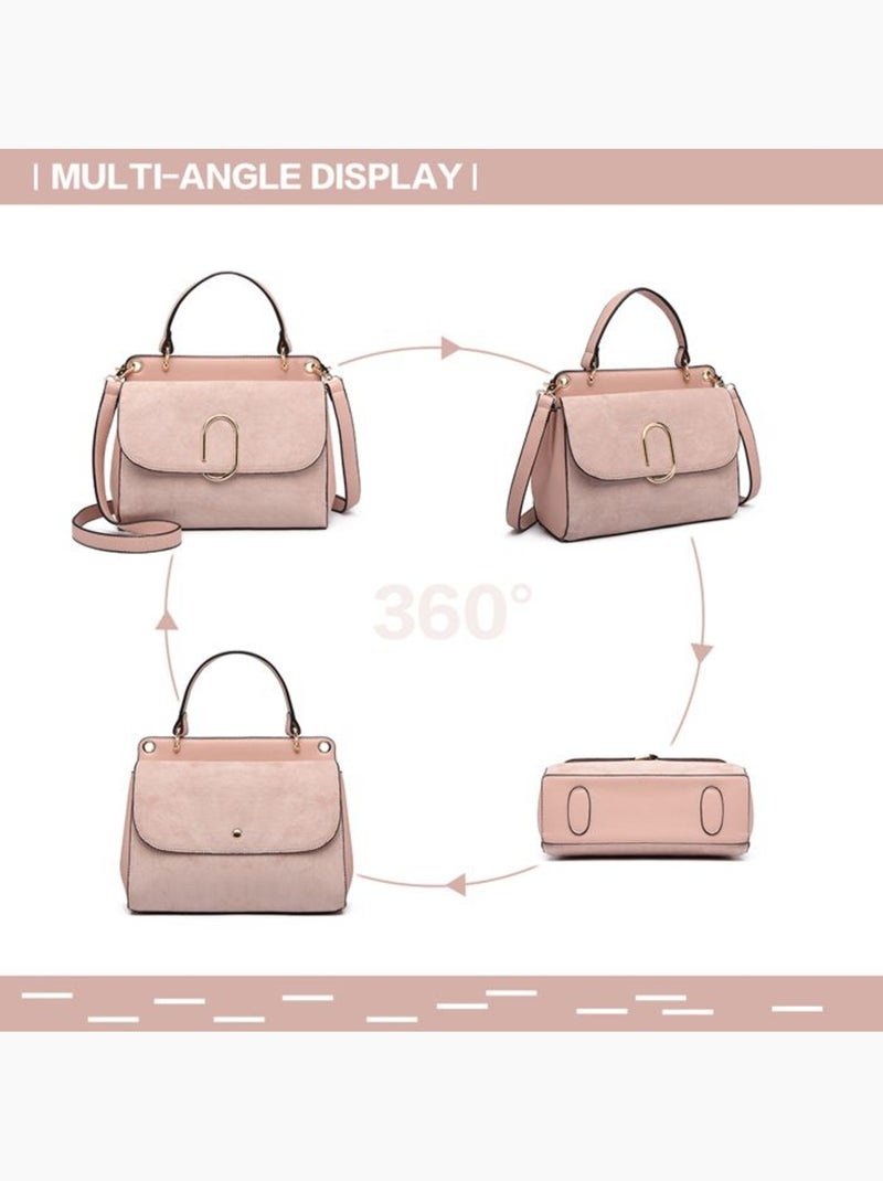 Sac à rabat boucle métallique carrée 22x16x9,5 cm - miss lulu Rose - Kiabi
