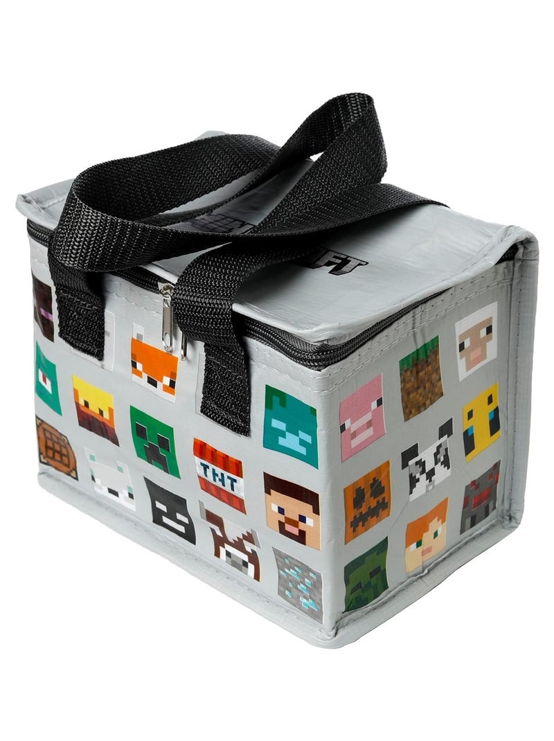 Sac à repas isotherme 16 x 21 cm Personnages Minecraft Gris - Kiabi
