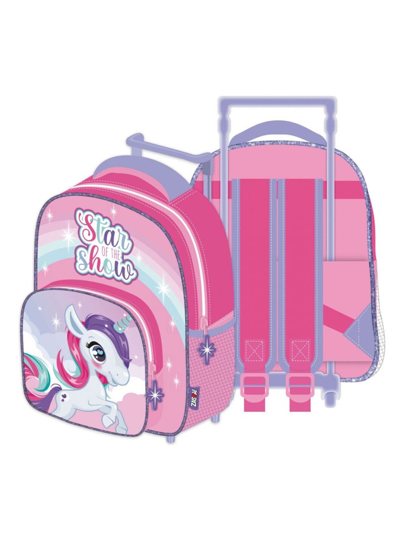 Sac à Roulettes - Licorne - 26X32X10CM Rose - Kiabi