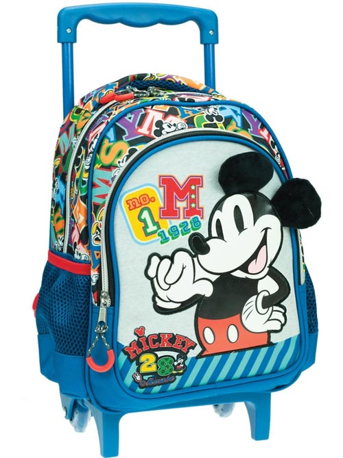 Sac à roulettes enfants motif typographique et oreilles 3D Mickey Mouse - Kiabi