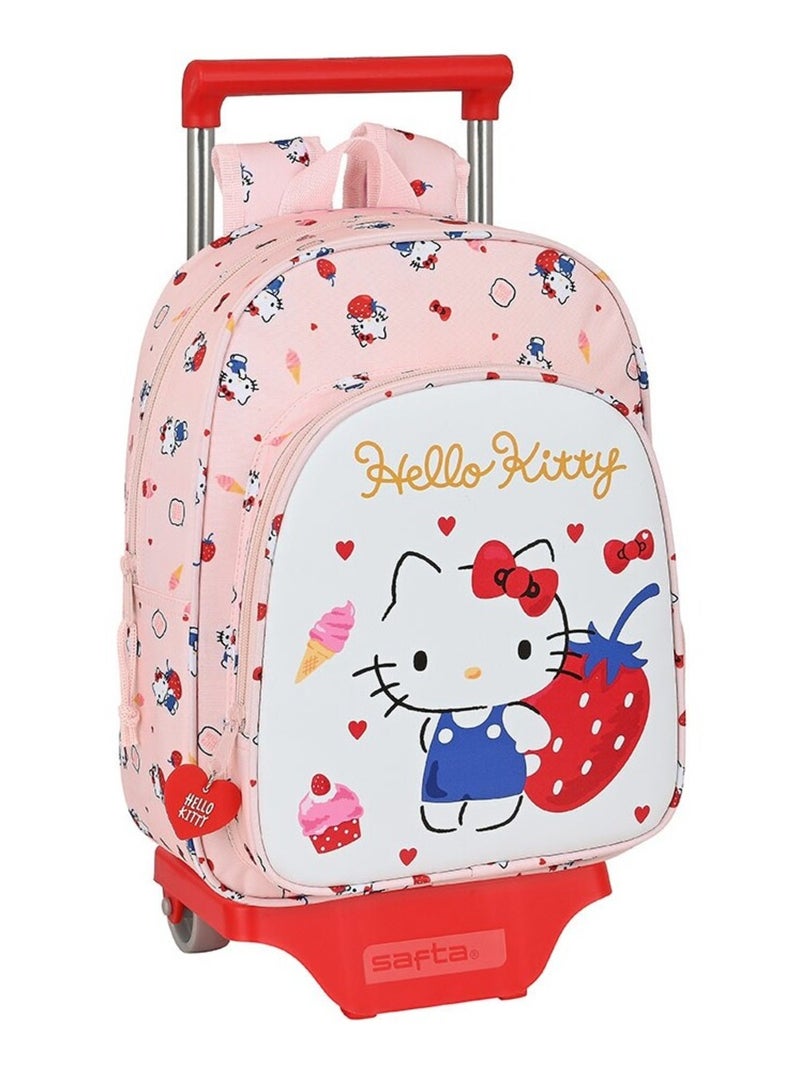 Sac à roulettes Hello Kitty Happiness 33 CM maternelle - Cartable Rose - Kiabi