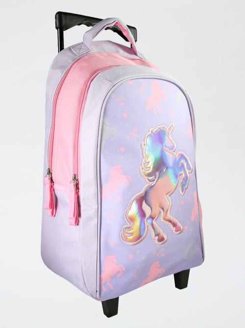 Sac à roulettes holographique licorne - Kiabi