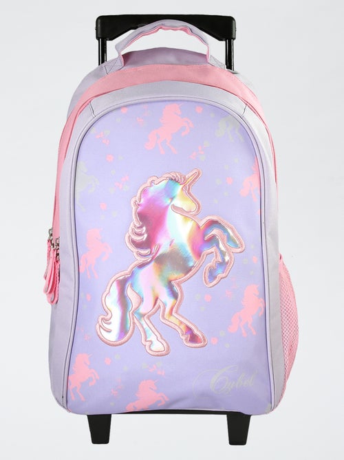 Sac à roulettes holographique licorne - Kiabi