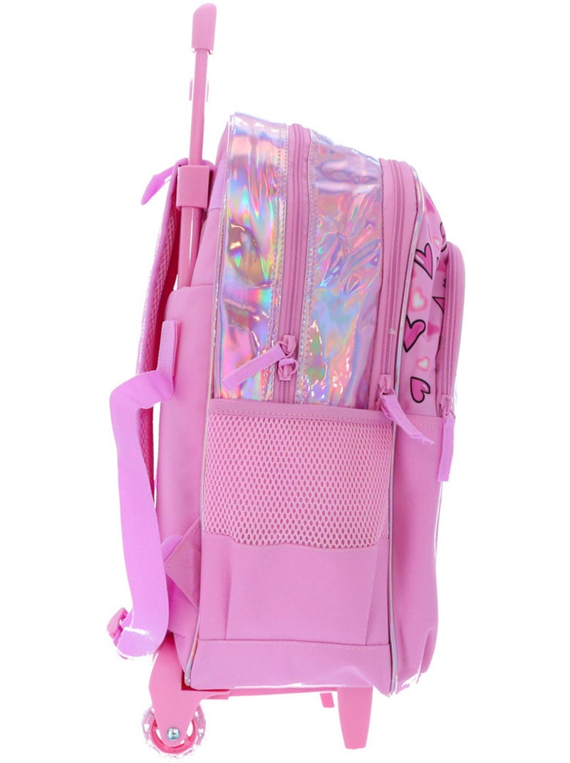 Sac à roulettes Lilo et Stitch 48 cm à 2 compartiments cœur Rose - Kiabi