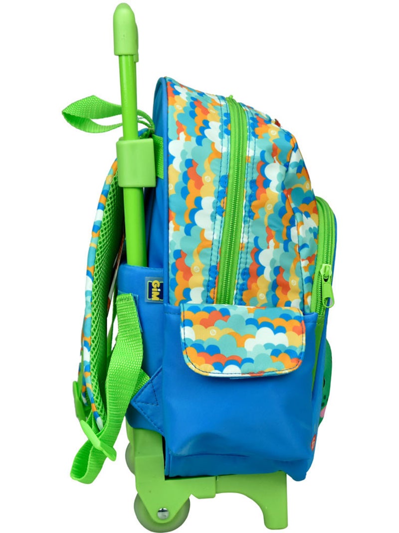 Sac à roulettes maternelle motif grenouille Fisher-Price 30 CM Bleu Vert Blanc - Kiabi