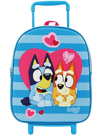 Sac à roulettes motif 3D Bluey avec poignée télescopique