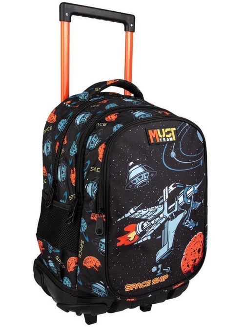 Sac à Roulettes Scolaire 3 compartiments Vaisseau Spatial 45 CM - Kiabi