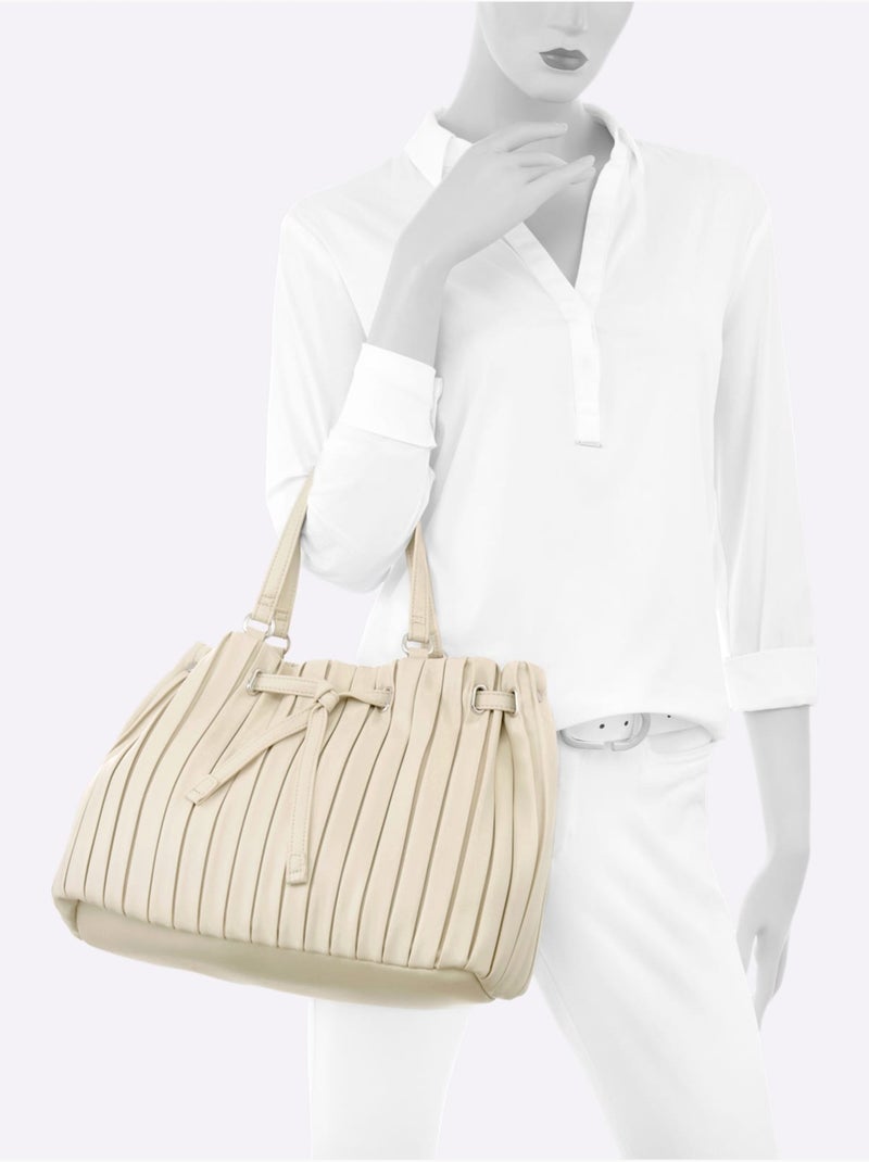 Sac Aspect Plissé - Taille Standard - helline Sable - Kiabi