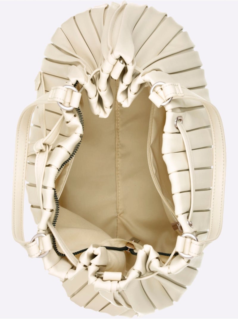 Sac Aspect Plissé - Taille Standard - helline Sable - Kiabi