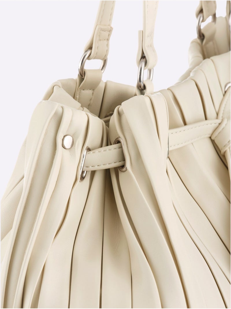 Sac Aspect Plissé - Taille Standard - helline Sable - Kiabi