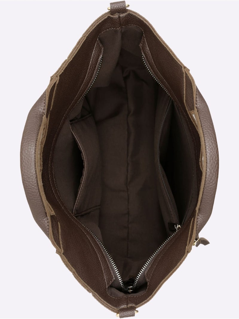 Sac Aspect Tressé élégant - Taille Standard - Helline Marron/Choco - Kiabi