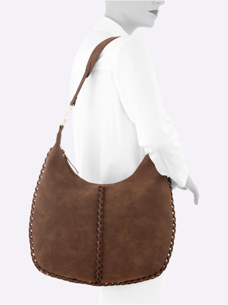 Sac Avec Tressage - Taille Standard - helline Marron - Kiabi