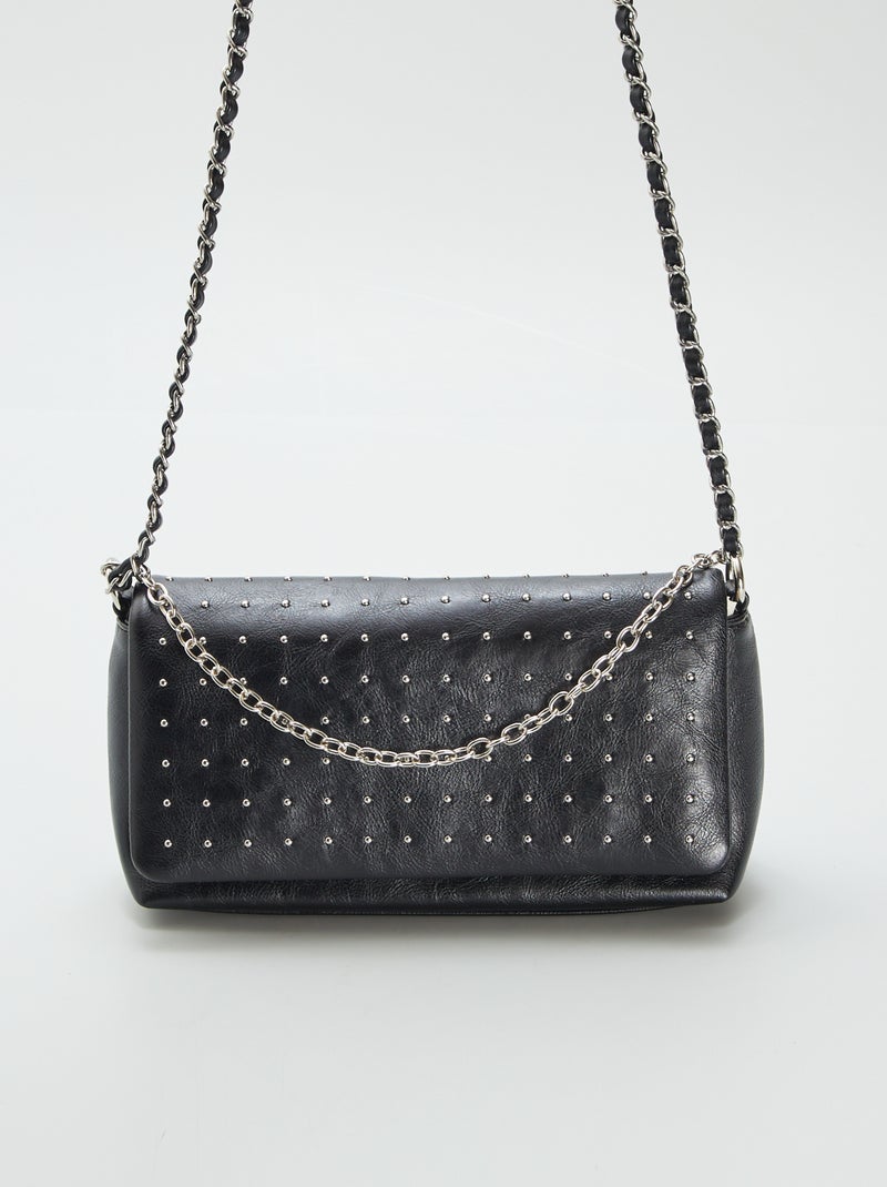 Sac baguette clouté en simili Noir - Kiabi