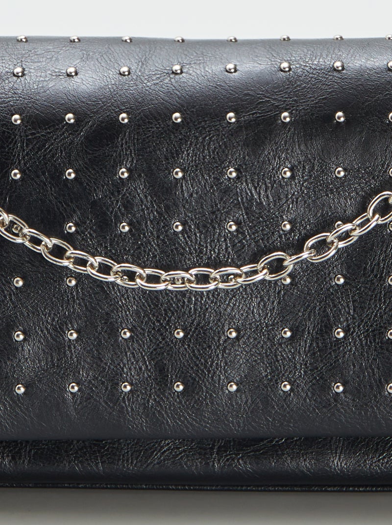 Sac baguette clouté en simili Noir - Kiabi