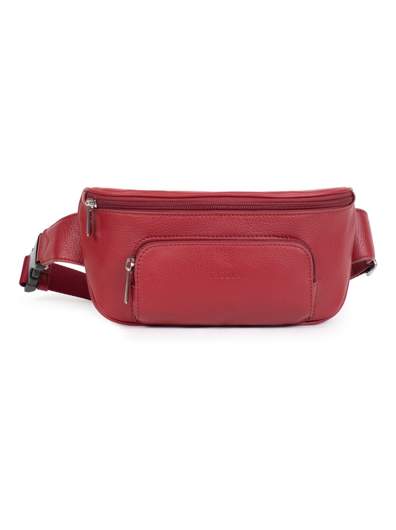 Sac banane - Cuir - Collection Marta Rouge carmin - Kiabi