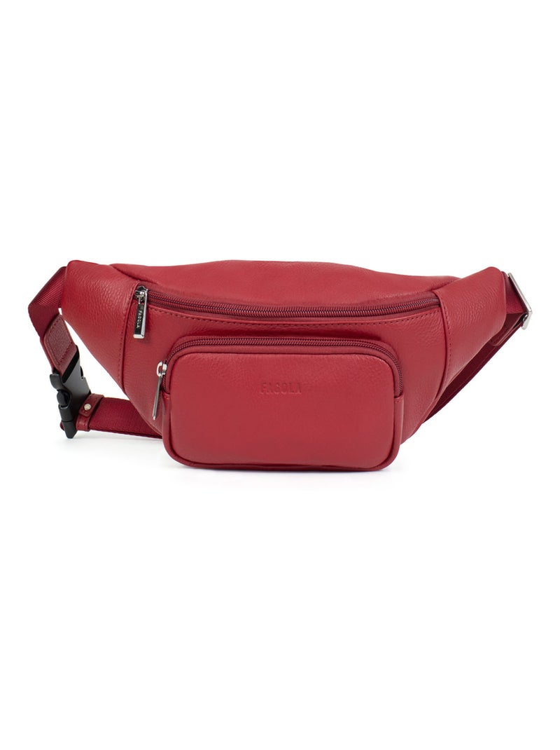 Sac banane - Cuir - Collection Marta Rouge carmin - Kiabi