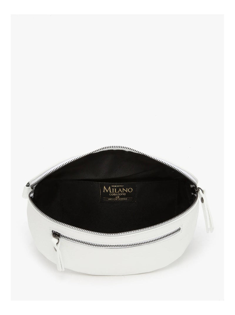 Sac Banane Caviar Cuir Milano Cuir De Vachette Blanc Blanc Blanc - Kiabi