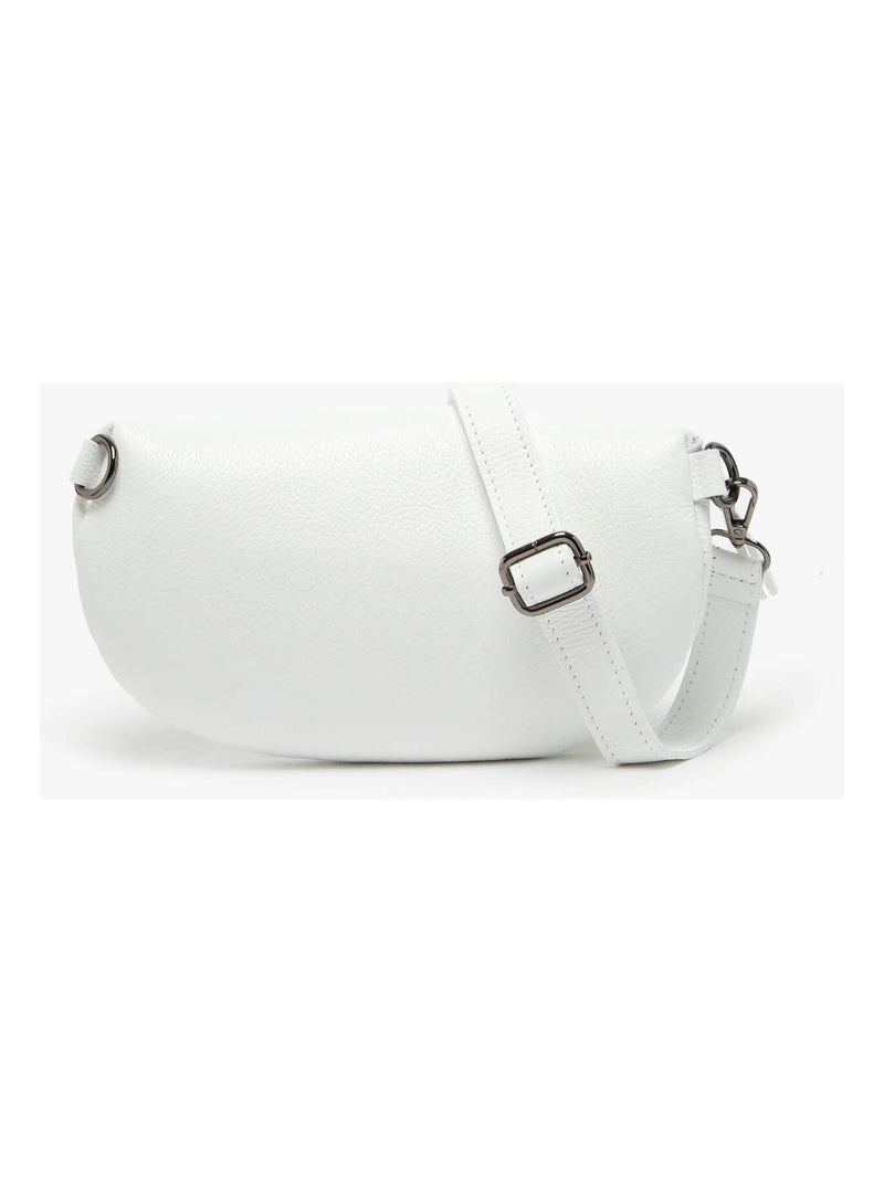 Sac Banane Caviar Cuir Milano Cuir De Vachette Blanc Blanc Blanc - Kiabi