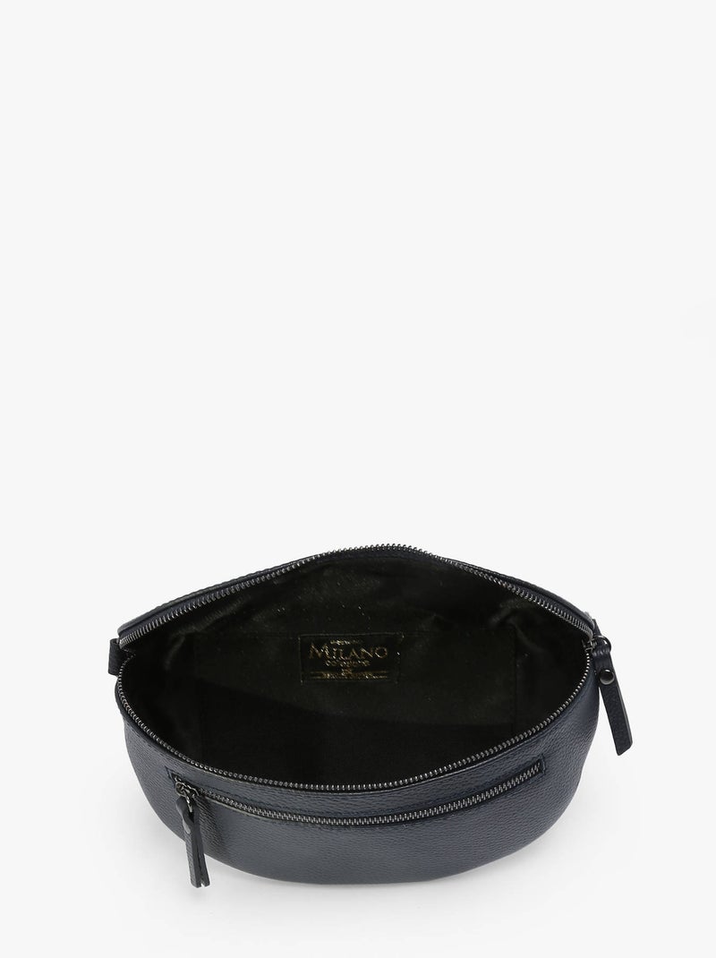Sac Banane Caviar Cuir Milano Cuir De Vachette Bleu électrique - Kiabi