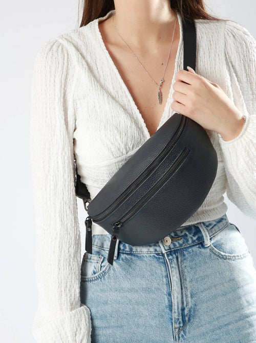 Sac Banane Caviar Cuir Milano Cuir De Vachette - Kiabi