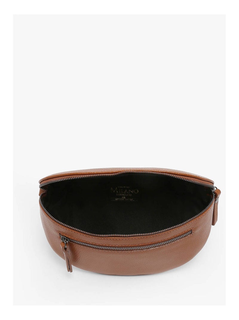 Sac Banane Caviar Cuir Milano Cuir De Vachette Marron tabac - Kiabi