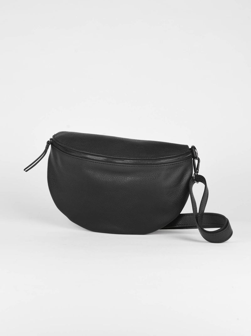 Sac Banane Caviar Cuir Milano Cuir De Vachette Noir Noir - Kiabi