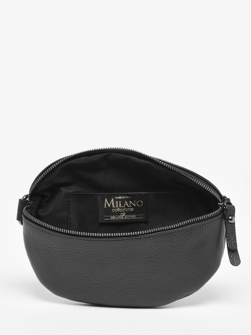 Sac Banane Caviar Cuir Milano Cuir De Vachette Noir Noir - Kiabi