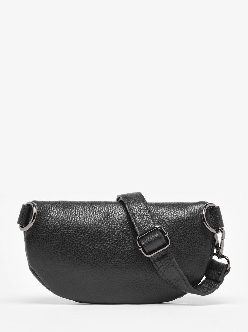 Sac Banane Caviar Cuir Milano Cuir De Vachette Noir Noir - Kiabi