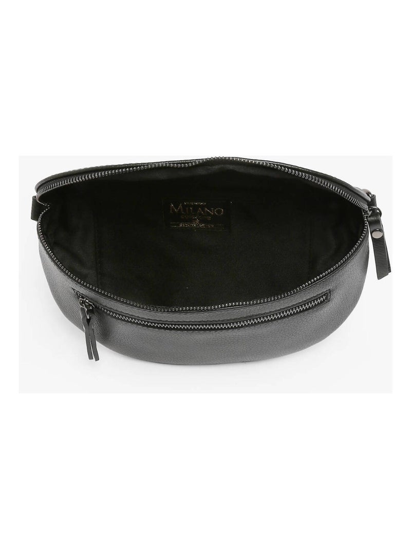 Sac Banane Caviar Cuir Milano Cuir De Vachette Noir Noir - Kiabi