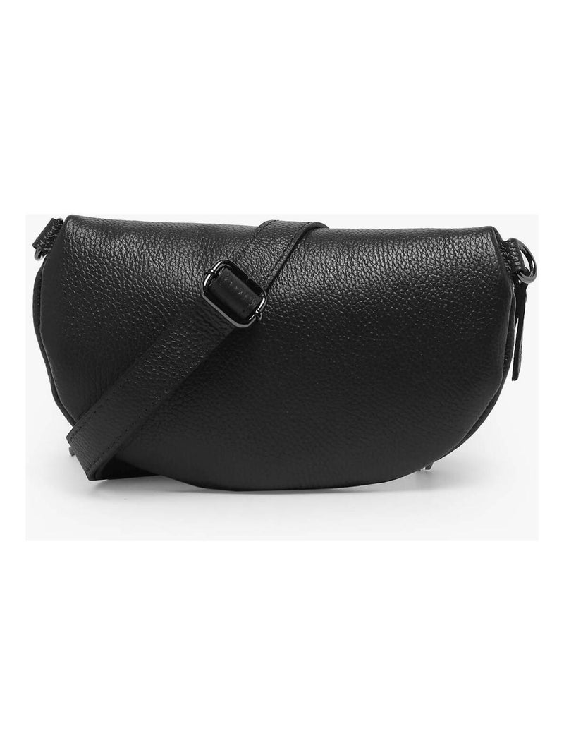 Sac Banane Caviar Cuir Milano Cuir De Vachette Noir Noir - Kiabi