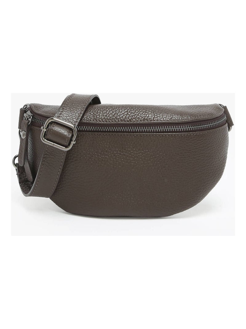 Sac Banane Caviar Cuir Milano Cuir De Vachette Noir Rouge Noir - Kiabi