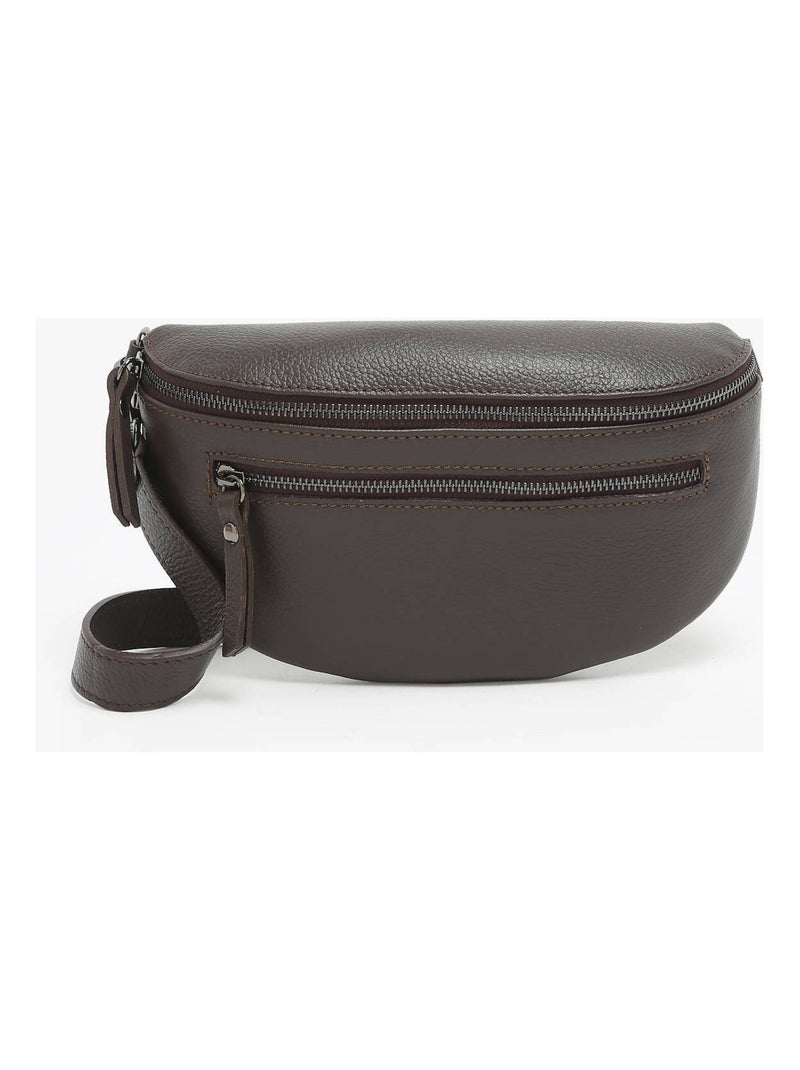 Sac Banane Caviar Cuir Milano Cuir De Vachette Noir Rouge Noir - Kiabi