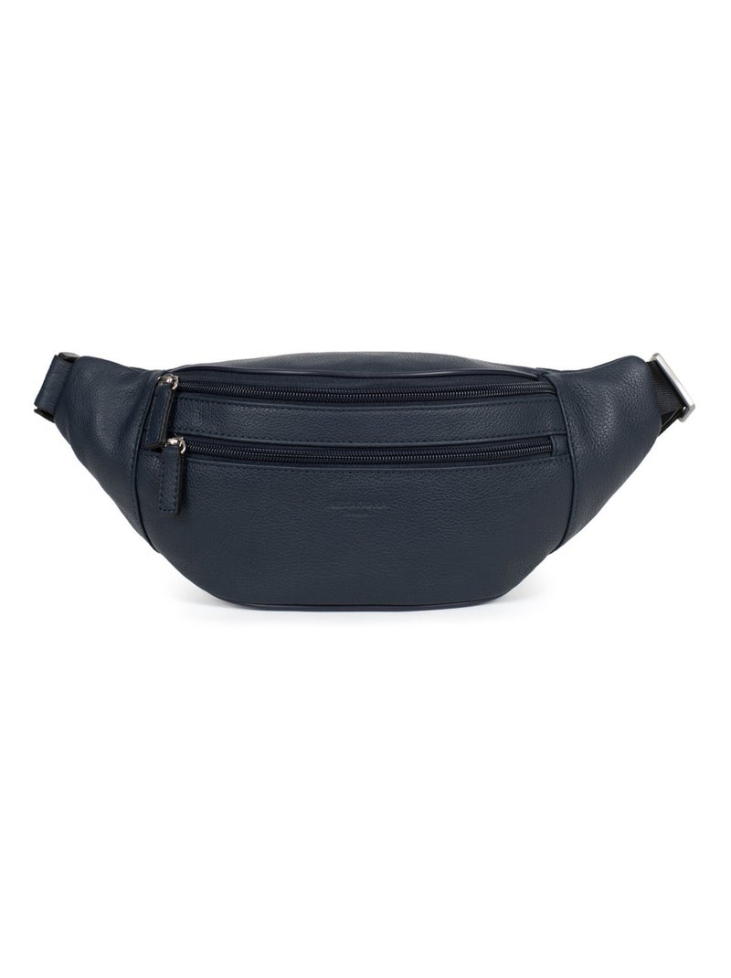Sac banane  Cuir CONFORT Bleu marine - Kiabi