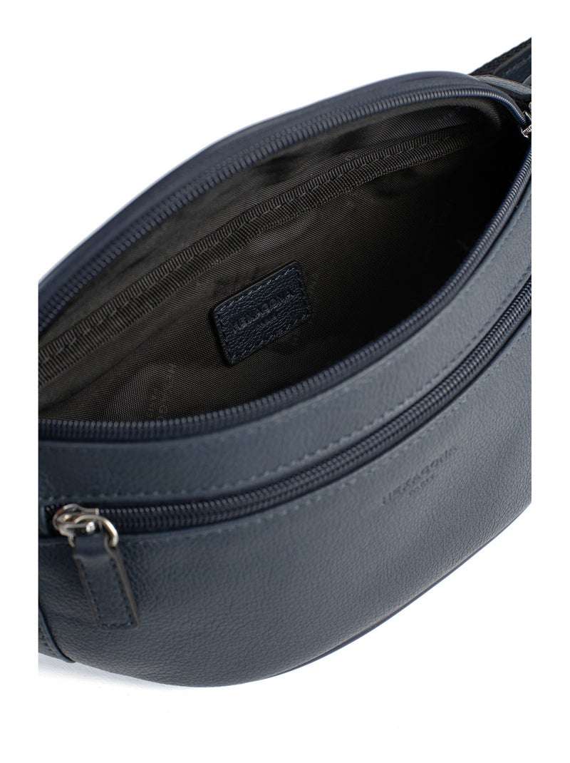 Sac banane  Cuir CONFORT Bleu marine - Kiabi
