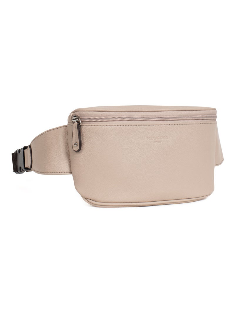 Sac banane  cuir confort hexagona Beige - Kiabi