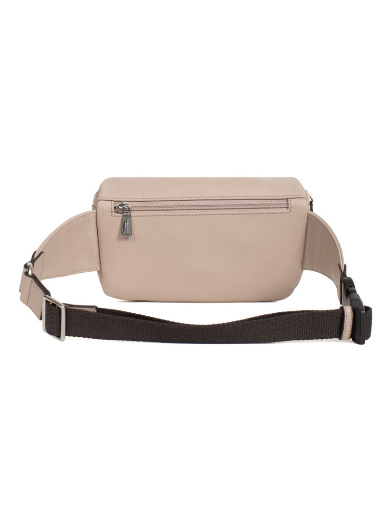 Sac banane  cuir confort hexagona Beige - Kiabi
