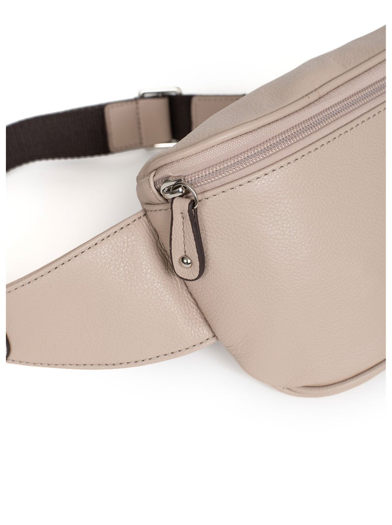 Sac banane  cuir confort hexagona Beige - Kiabi