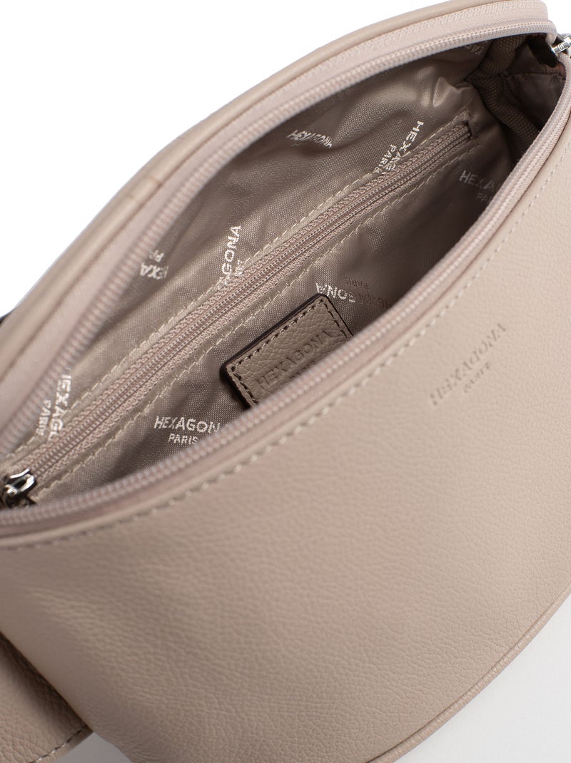 Sac banane  cuir confort hexagona Beige - Kiabi