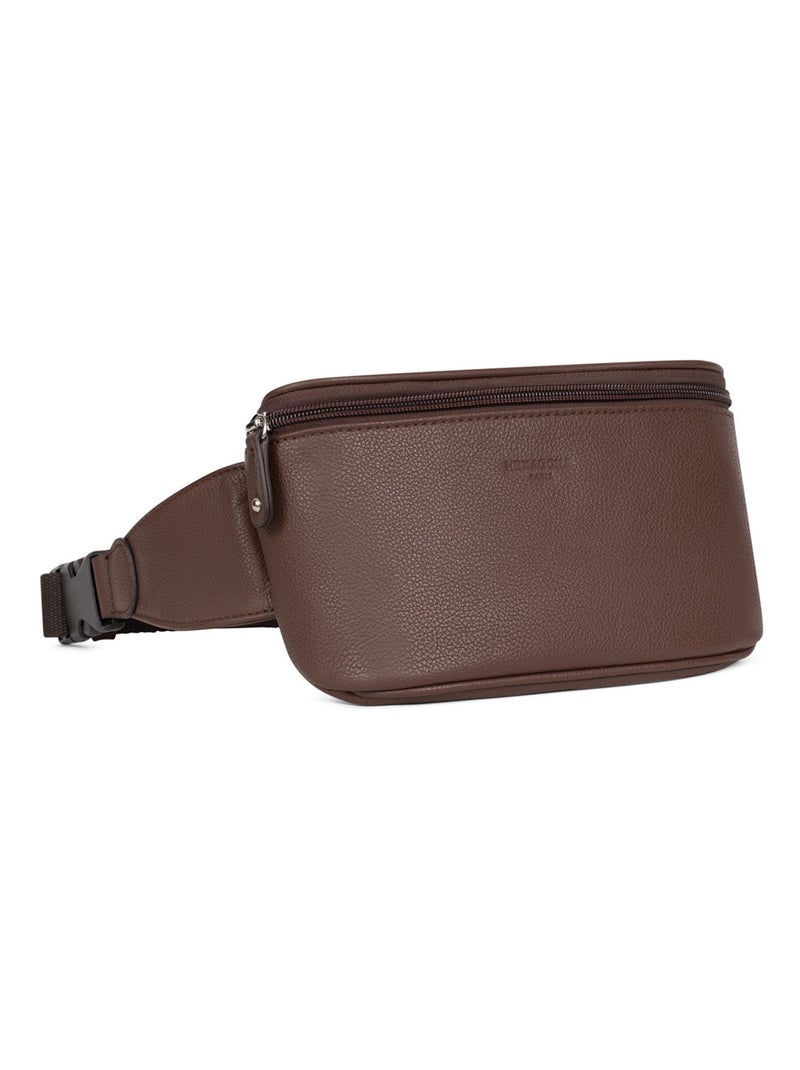 Sac banane  cuir confort hexagona Marron chocolat - Kiabi