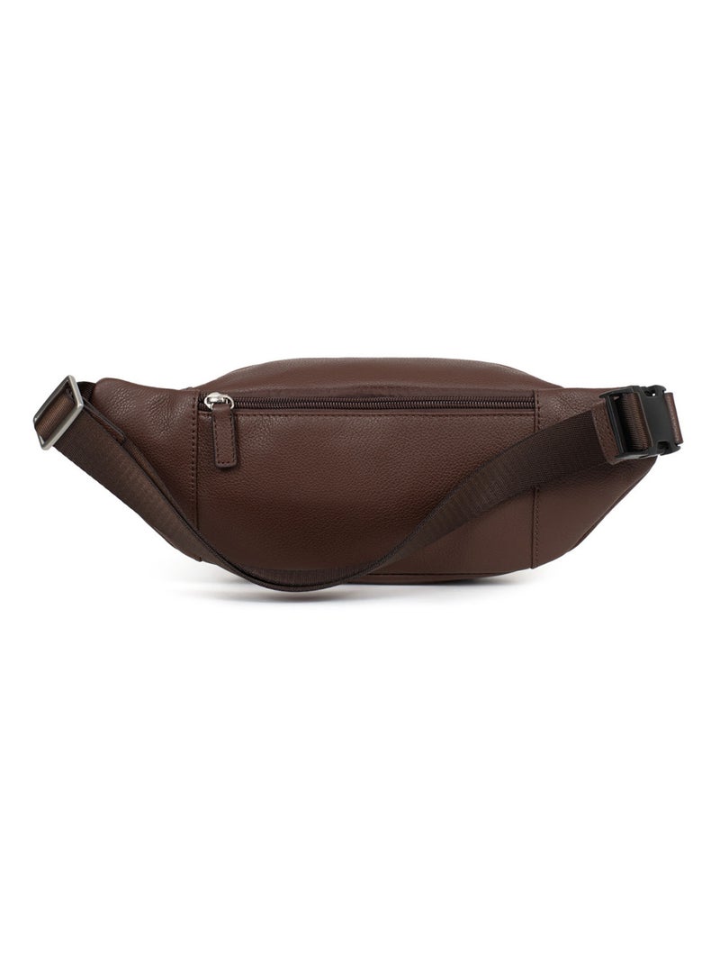 Sac banane  Cuir CONFORT Marron chocolat - Kiabi