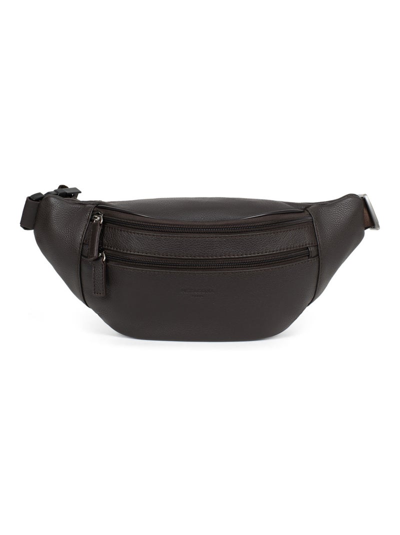Sac banane  Cuir CONFORT Marron foncé - Kiabi