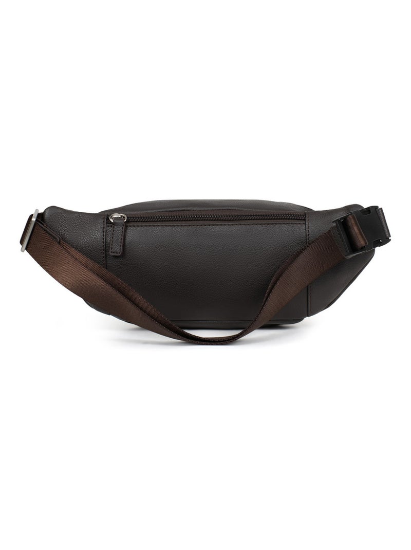 Sac banane  Cuir CONFORT Marron foncé - Kiabi