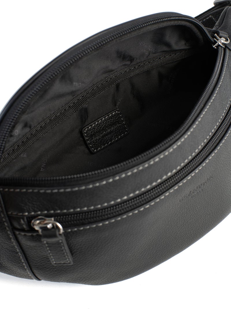 Sac banane  Cuir CONFORT Noir - Kiabi