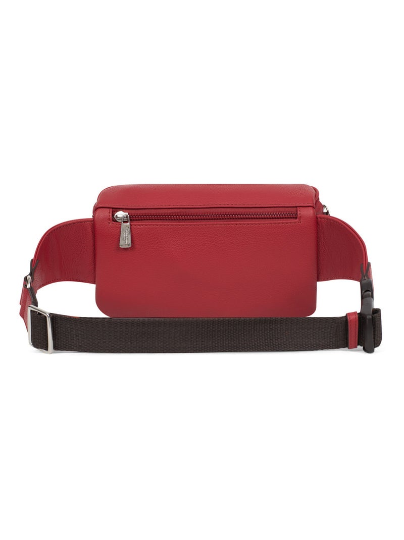 Sac banane  Cuir CONFORT Rouge foncé - Kiabi