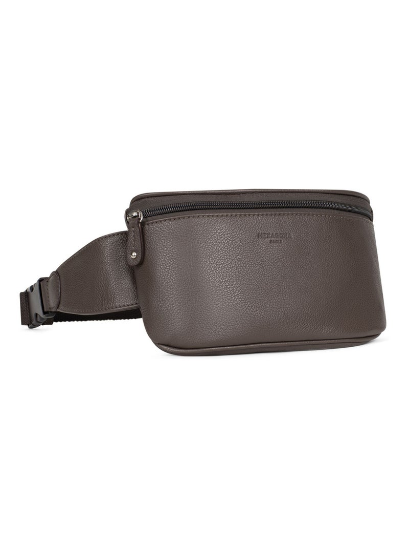 Sac banane  Cuir CONFORT Taupe - Kiabi